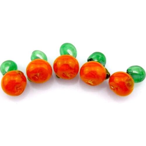 10pcs Orange Glass Charms Fruit Food Design Pendant Charms for Kids Girl DIY Earrings Jewelry Making Supplies 21889