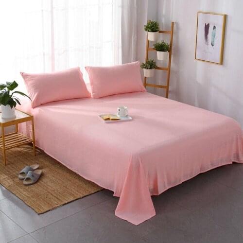 2020 New Bedding Sheet Home textile Printing Solid Color Flat Sheets Bed Sheet Bedding Linen for King Queen Size For Summer