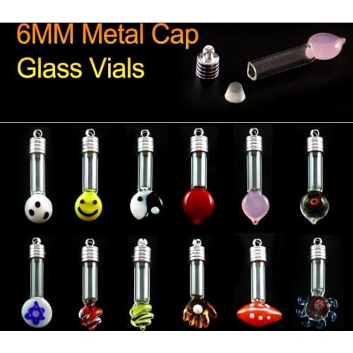 3PCS 6MM Glass vials Pendant Name On Rice Art Mini Glass Bottle Craft Miniature Wishing Bottle Jewelry Making