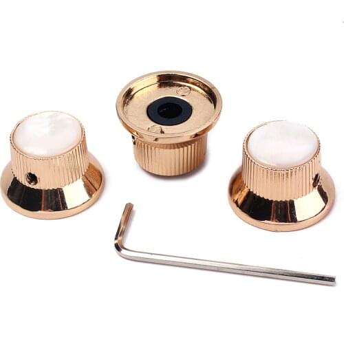 3pcs Golden Volume Tone Speed Control Knobs for Electric Guitar/Bass #1