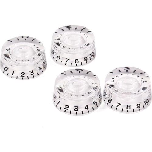 4 PCS/ Set Electric Guitar Knobs Round Acrylic Volume Tone Control Knobs for Electric Guitar Parts Replacement