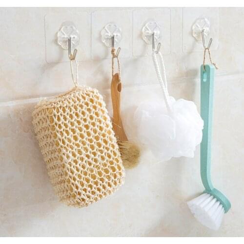 5 Pcs Hooks Transparent Strong Self Adhesive Door Wall Hangers Hooks Suction Heavy Load Rack Cup Sucker for Kitchen Bathroom