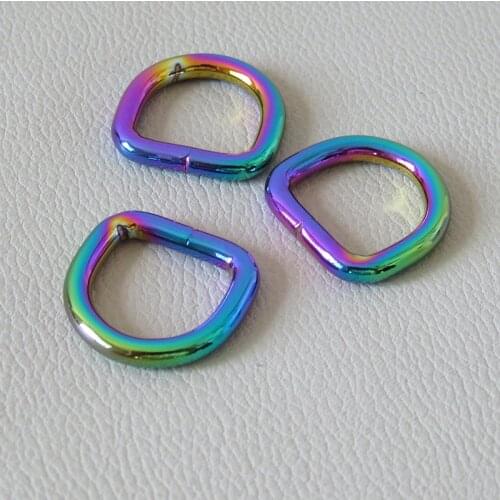 50Pcs/Pack Wholesale Metal D Ring Buckle For Bag Accessory Pet Dog Collar Leash Straps Belt Loop Hardware Sewing Backpack Clasp