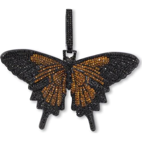 70x60mm Big Butterfly cubic zircon CZ Paved Connector Charms necklace pendant