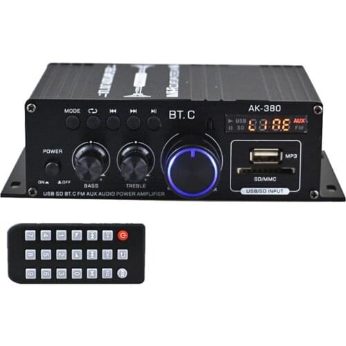 AK35 800W Home Car Amplifiers 2 Channel bluetooth 5.0 Surround Sound FM USB Remote Control Mini HIFI Digital Amplifier Stereo