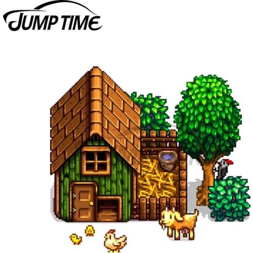 JumpTime 13 x5cm For Stardew Valley Chicken Coop Fine Car Stickers Vinyl Car Sticker Bumper Decoration Anime Scratch-proof Decal