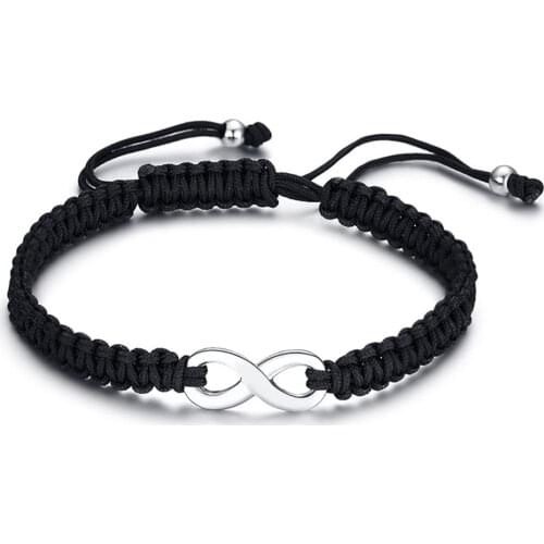 JHSL Brand 2019 New Arrival Black Adjustable Cotton Rope Chain Male Men Statement Charm Bracelets Bangles High Quality