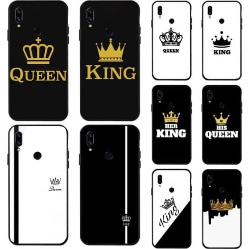 King Queen Crown Phone Case For Xiaomi Redmi note 8 9 pro 7 8T 9A 9S K20