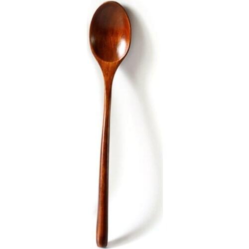 Wooden Spoons Long Handle Kitchen Cooking Mixing Food Spoon Dining Table Friendly Supplies Tableware