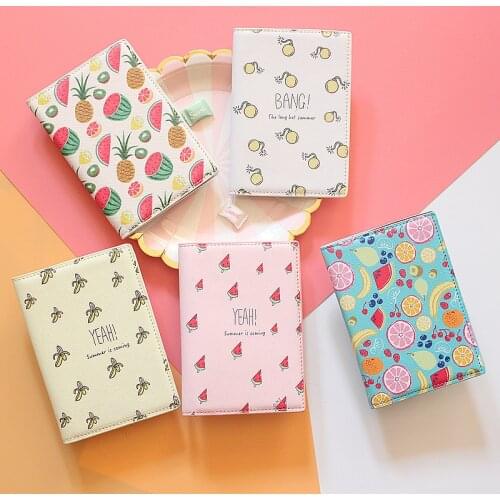 Travel supplies Korean cartoon fruit printing pattern passport holder passport bag card holder passport cover