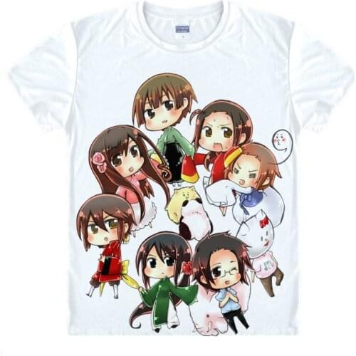 Hetalia Axis Powers T-Shirt Hetalia Shirt Man shirts Anime Products cute style women summer Anime Girl Action Figures cartoon A