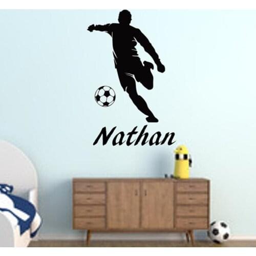 Soccer Decal / Custom Soccer Wall Decal / Soccer Player Decal / Boys Room Decal / Boys Room Decor / Game Room Decor Y1-008