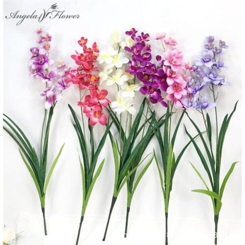 INS 2 branch ocean orchid artificial flower fake flower orchid wedding photography party home decoration silk green plants craft