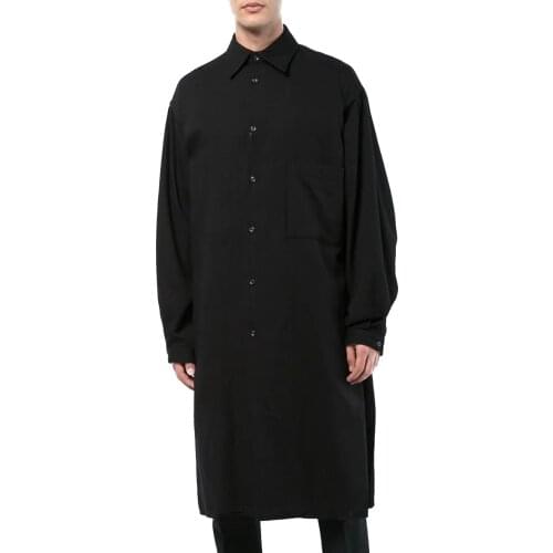 [Customization] Big yards mens clothing 2021 Medium length style casual shirt four seasons cotton shirt base long sleeves