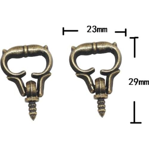 Chinese Vintage Handle Cabinet Knobs Box Drawer Cupboard Alloy Pull Handles Self-Tapping Screws,23*29mm,20Pcs