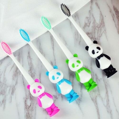 2Pcs Baby Panda Toothbrush Soft Cute Panda Cartoon Baby Children Toothbrushes Tooth Cleaning Brush Teether Care