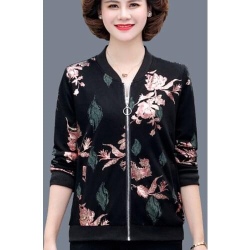 Mother Jackets Spring Autumn Jacket Female Short Coat New Large size Middle-aged Elderly Womens Jacket Oversize itself 6XLA231