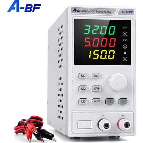 A-BF Laboratory DC Power Supply Unit Adjustable 4 Digit Mini Lab Bench Power Supply Source Memory Function Voltage Regulator