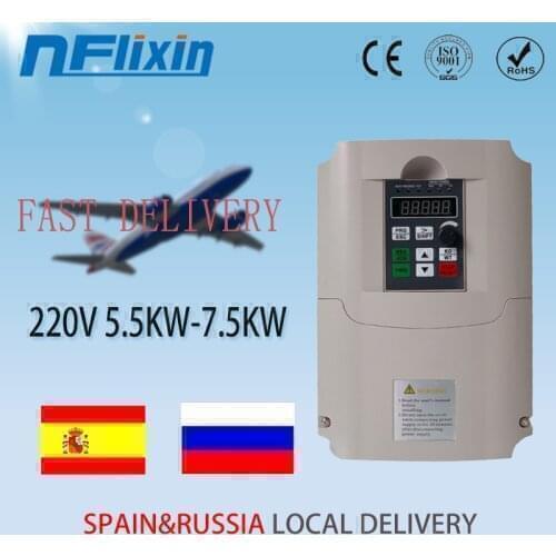Local delivery in Spain 7.5KWCNC Vector Control Inverter 220v 7.5kw nflixin VFD Variable Frequency Drive 3HP Output