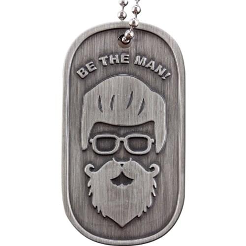 Metal dog tag cheap Custom Metal Military Antique silver Dog Tag necklace hot sales BE THE MAN old silver dog tag
