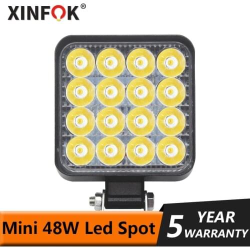 Mini Led Work Light Bar Square Spotlight 3.3Inch 48W Work Light Headlight For Truck Off Road Night Driving Light For SUV