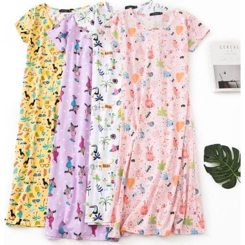 New Lengthened 100% Cotton Nightdress Girls' Pijama Long-Sleeved Cotton plus-size Ladies' Home Service Lounge Intimate Lingerie