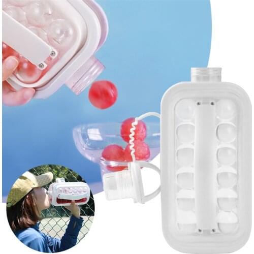 New 2 In 1 Water Bottle Ice Hockey Pot Ball Ice Tray Mold Whiskey Ice Hockey Making Machine Cooking Utensils Bar Kitchen Tool