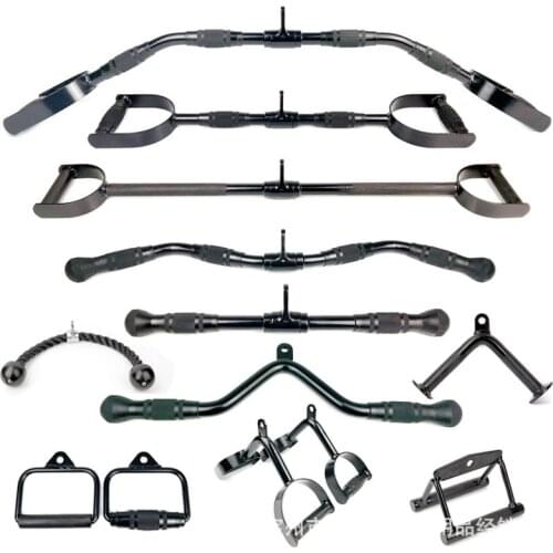 Gym Home Pully Cable Machine Attachments Biceps Triceps Blaster T-bar Handle Grip For Pull Down Rope Rowing Machine Accessories