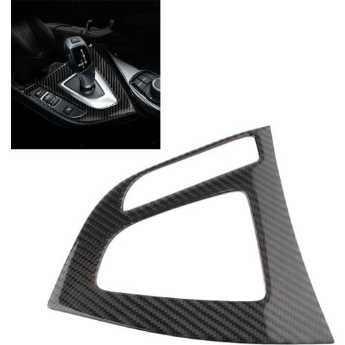 Car Gear Shift Box Panel Trim Real Carbon Fiber Cover For BMW 1 Series F20 F21 2012 2013 2014 2015