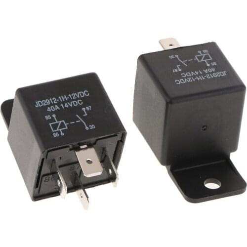 2Pcs 40A 4Pin SPST Relay Auto Lighting Controller DIY for Truck Vehicle 12V