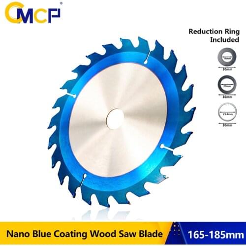 CMCP 165-185mm Circular Saw Blade Nano Blue Coated TCT Wood Cutting Disc 24/40/48T Carbide Tipped Saw Blade Disc For Power Tool