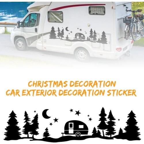 RV Christmas Decoration Car Exterior Decoration Sticker Camper Forest Starry Night Decals for RVs Campers Caravans Motorhomes
