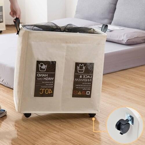 Foldable Laundry Basket with Wheels Removable Laundry Bags Portable Clothes Organizer Storage Basket Large Capacity Laundry Bags