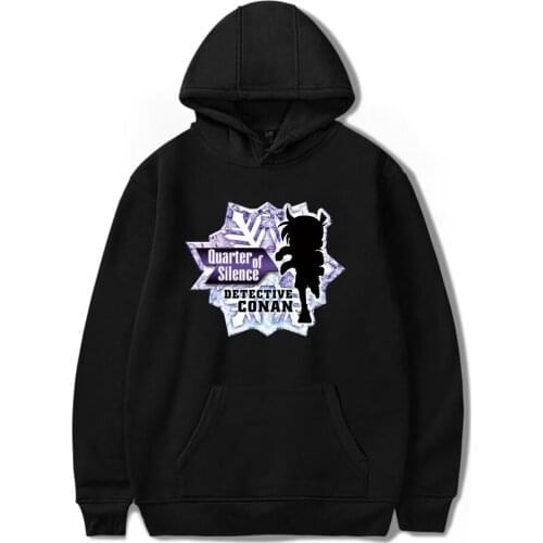 Print Hoodies Detective Conan Sweatshirt Men Women Fashion Hooded Casual Anime Detective Conan boys girls black pullovers