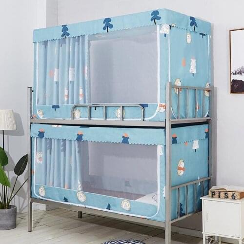 Upper and Lower Bunk Bed Student Dormitory Dual-Purpose Mosquito Net Bed Curtain Integrated Bedroom Shading Mosquito Net 3-Door