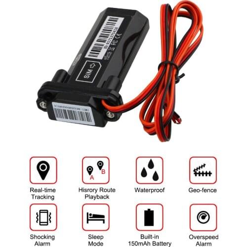 Real Time Tracking Anti-theft Waterproof Builtin Battery for Motorcycle Vehicle GT02 GSM GPS Tracker and Locator