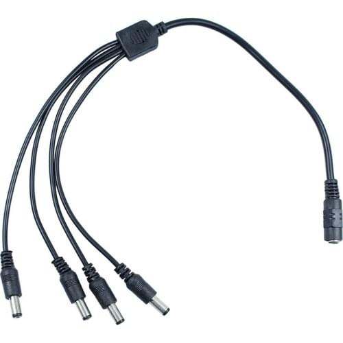 1PCS 1 DC Female To 4 Male plug Power Cord adapter Connector Cable Splitter for CCTV Security Camera LED Strip LEEDSUN