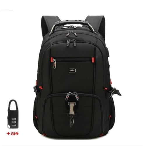 15.6 17 Inch Laptop Backpack Waterproof Mens Swiss Backpacks Travel Bag Business Anti Theft Backpack Men Mochila Usb Charging