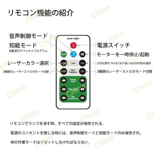 2 Pcs Remote Controller for Chims Laser Light