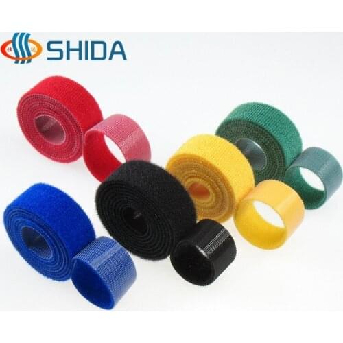 20mmx 5m Magic Tape Sticks Cable Ties Polyester Nylon Strap Power Wire Management back to back hook loop Ties 5colors can choose