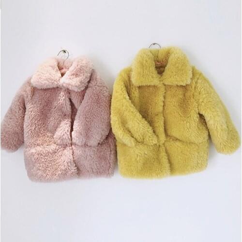 2020 baby girl coat winter children faul fur jacket bear ear cartoon baby winter outerwear kids winter clothes 2-8 years old