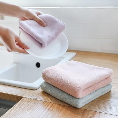 3 Pcs Kitchen Towel Cleaning Cloth For Window Glass Car Floor Kitchen Double Side Absorbent Dishcloth Soft Cloth Kitchen Tools