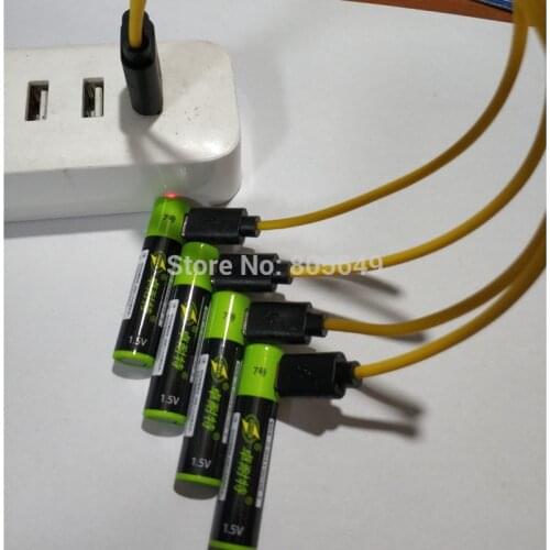 4pcs ZNTER 1.5V AAA usb battery 600mAh li-polymer li-po rechargeable lithium li-ion battery +1 usb cable
