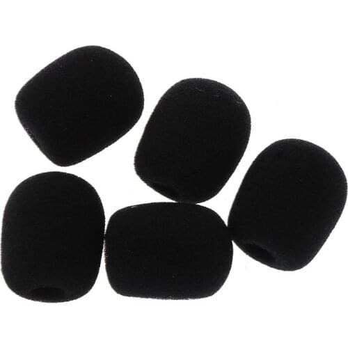 5PCS Black Microphone Headset Foam Sponge Windscreen Mic Cover HCCY