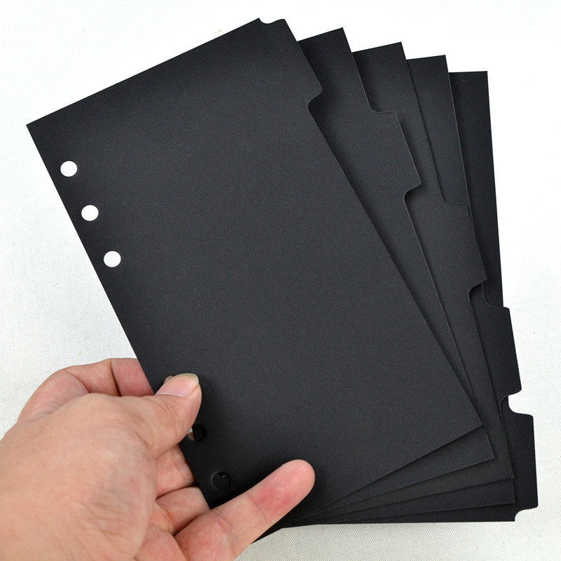 5Pcs/set 6-hole Binder Index Divider Pages for Loose-leaf Notebook Scrapbook Planner Stationery Bookmark A5 A6 Size Available