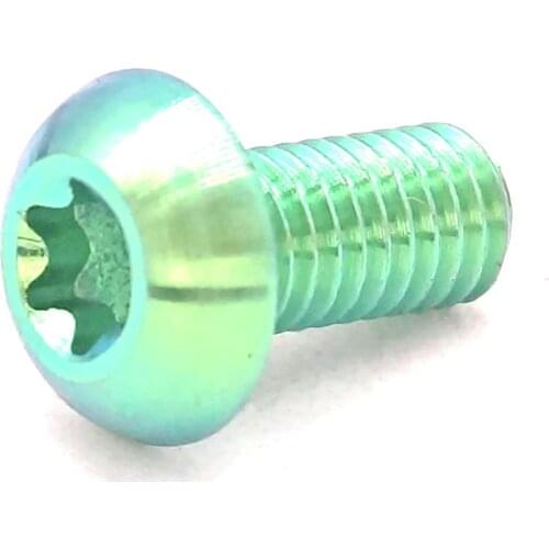 6 PCS M5 x 10mm Green GR5 Titanium Torx T25 Screw Bike Disc Brake Rotor Bolts