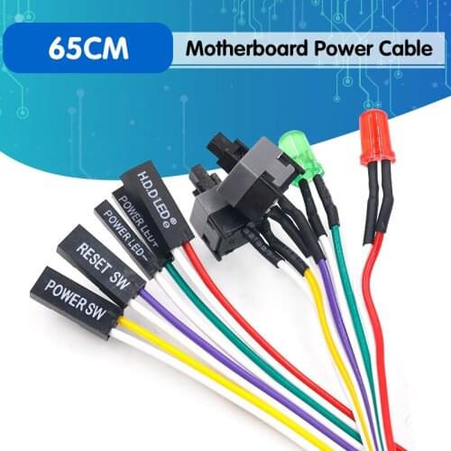 66CM Slim ATX PC Compute Motherboard Power Cable Original On/Off/Reset with LED Light PC Power Reset Switch Push Button Switch