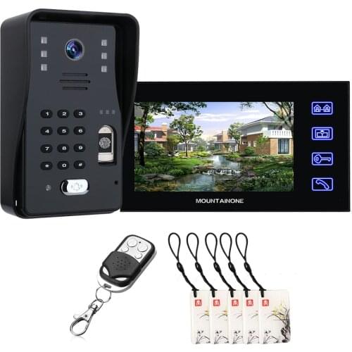 7 inch Fingerprint RFID Password Video Door Phone Intercom Doorbell with Night Vision Security CCTV Camera Home Surveillance