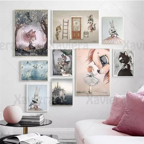 DIY Diamond Painting Cute Rabbit Cartoon Girl 5D Diamond Embroidery Simple Style Cross Stitch Kit Fantasy Fairy Mosaic Picture