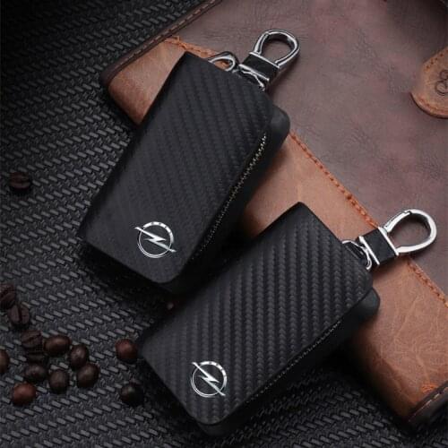 Genuine Leather Keychain with Opel Car Logo, Car Key Case, Wallet, Car Key Storage Bag